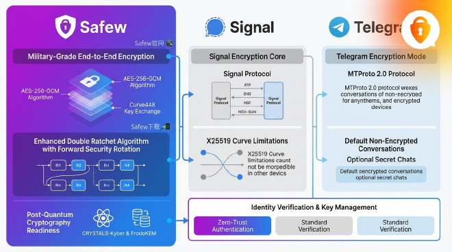 ## 加密技术与安全架构对比